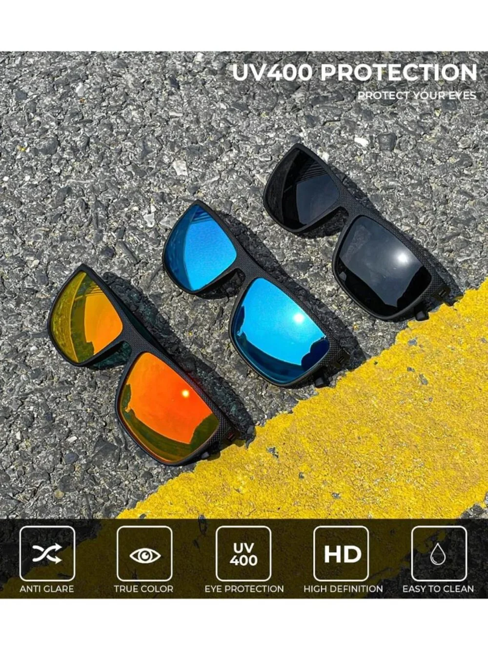 Lightweight Polarized Sunglasses for Men - UV Protection for Driving, Fishing